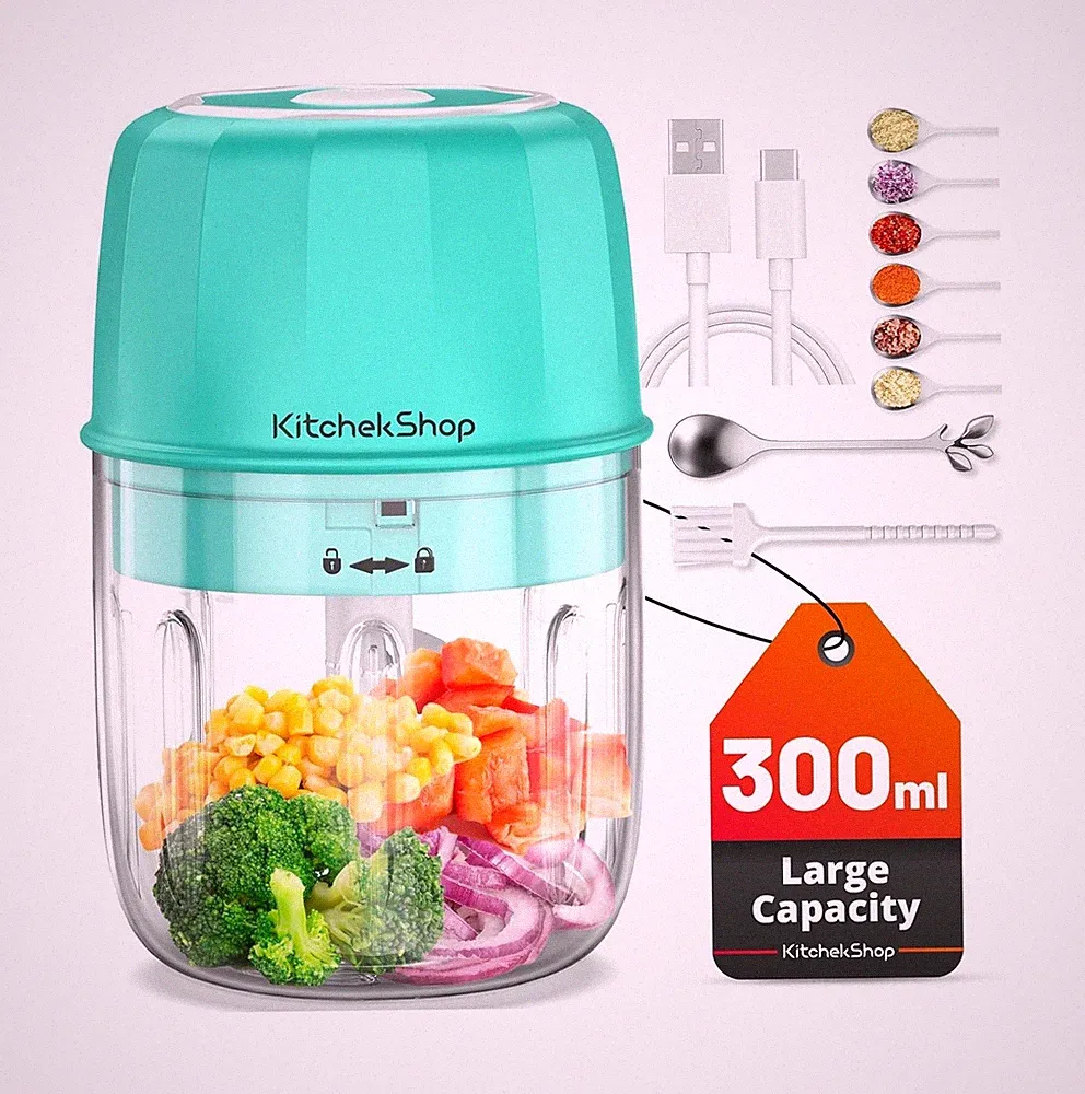 Rechargeable Portable and Cordless Mini Food Processor 300ML with S... Fast Ship