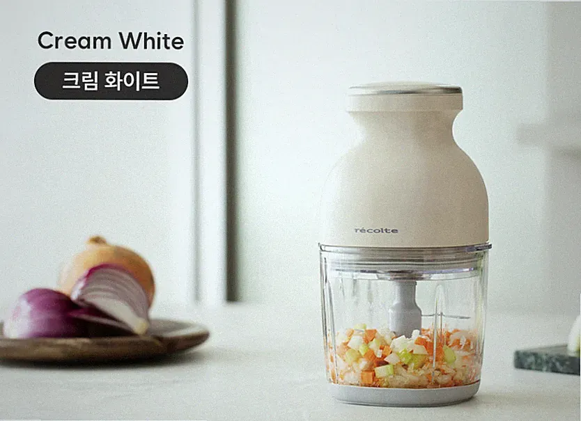 Recolte Cordless Food Chopper Bonne Mini Food Processor RCP-7 Cream White