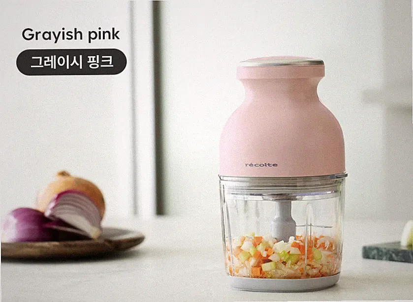 Recolte Cordless Food Chopper Bonne Mini Food Processor RCP-7 Grayish Pink