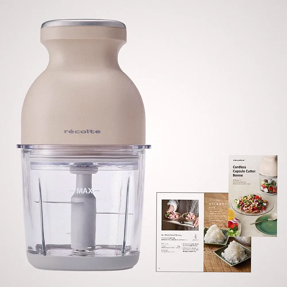 recolte Cordless Food Processor Bonne RCP-7 8-in-1 Ice Crush Cream White