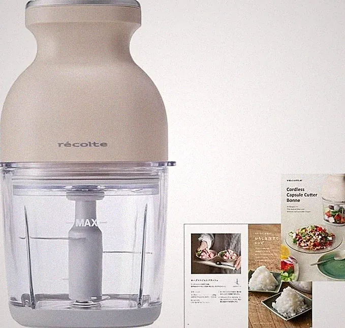Recolte RCP-7 Bonne Cordless Mini Food Processor 8 Functions Cream White Black