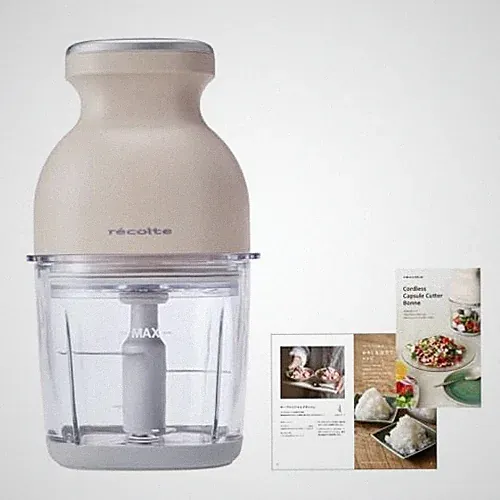Recolte RCP-7 Cordless Food Processor 500ml Cream White USB-C 8-in-1 Japan New W