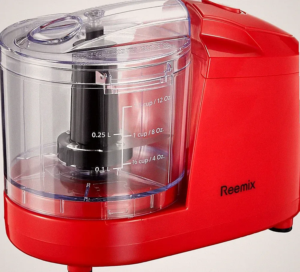 Reemix 1.5-Cup Electric Food Chopper, 100W Mini Food Processor, Red