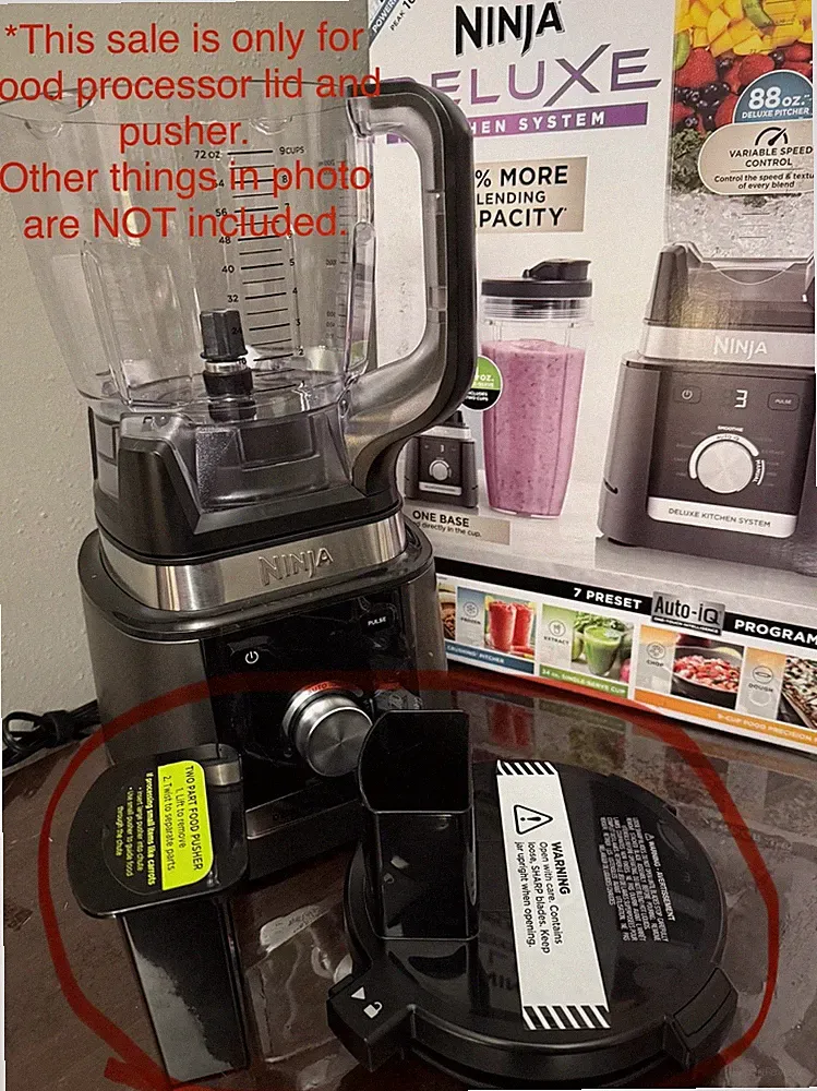 Replacement LID and PUSHER for 9 cup Food Processor Ninja Deluxe System CO905KS