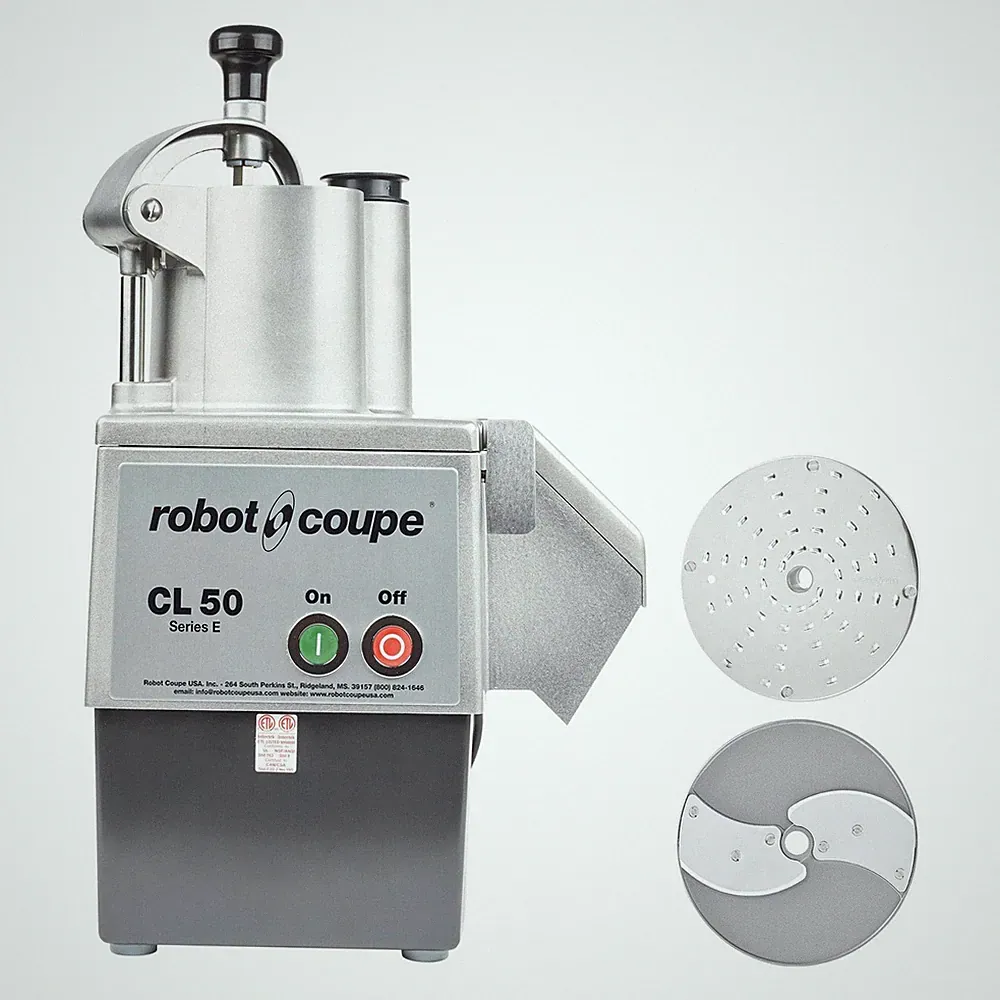 Robot Coupe CL50E Continuous Feed Food Processor with 2 Discs - 1 1/2 hp