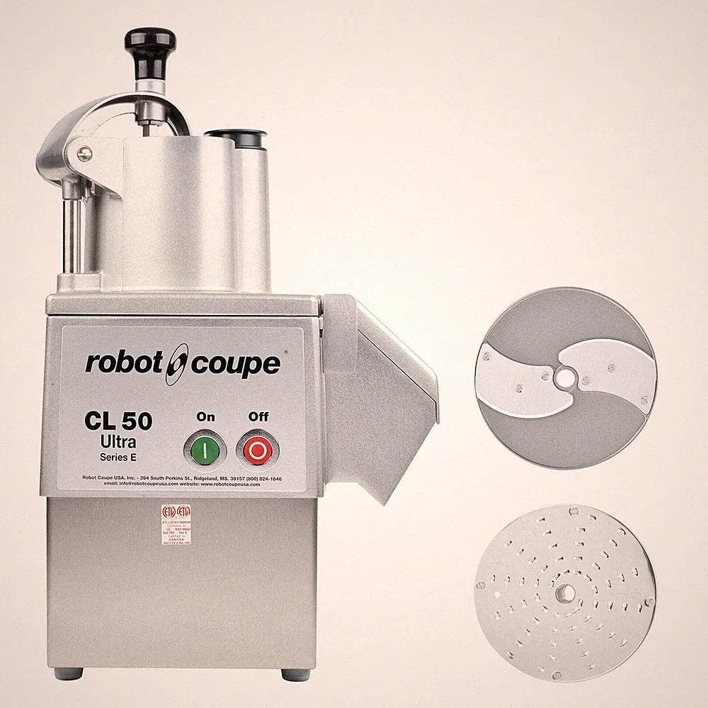Robot Coupe CL50E Ultra Continuous Feed Food Processor with 2 Discs - 1 1/2 hp