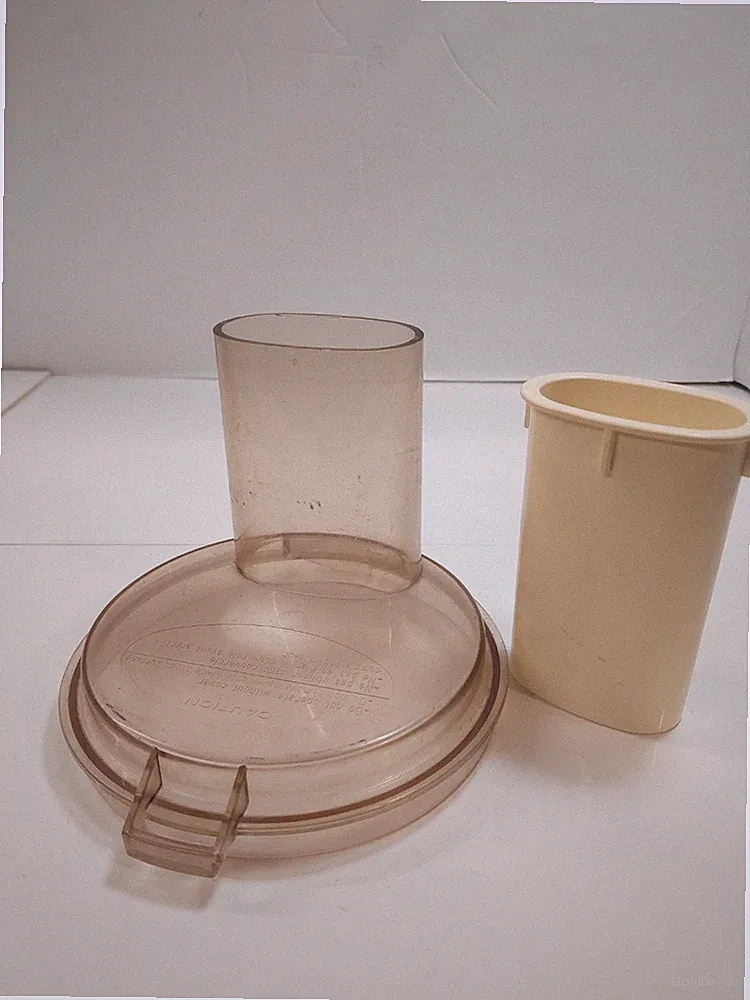 Robot Coupe Food Processor RC-2B Work Bowl Lid Amber Genuine France With Pusher