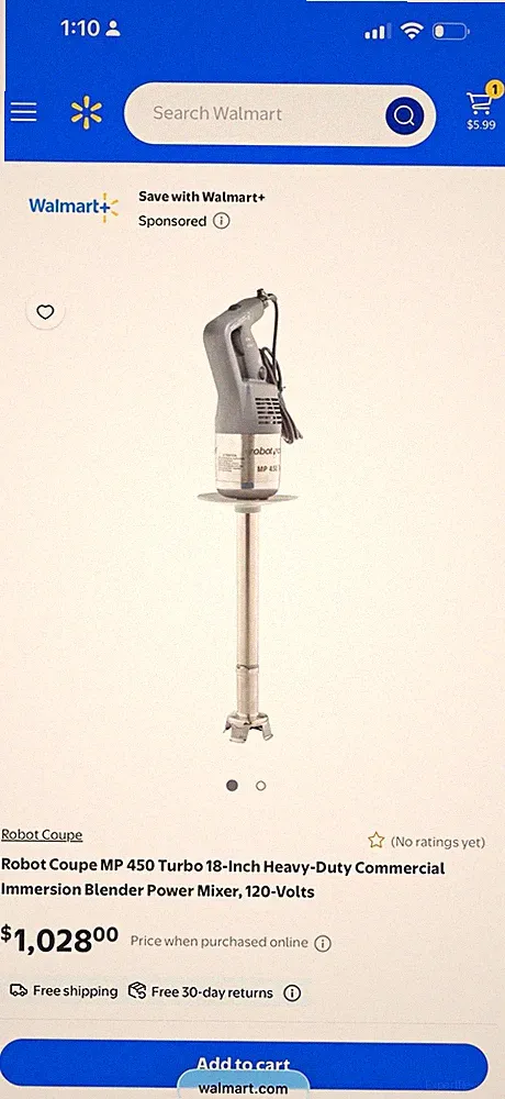 Robot Coupe MP 450 Turbo 18in Commercial Immersion Blender, Variable Speed Arm