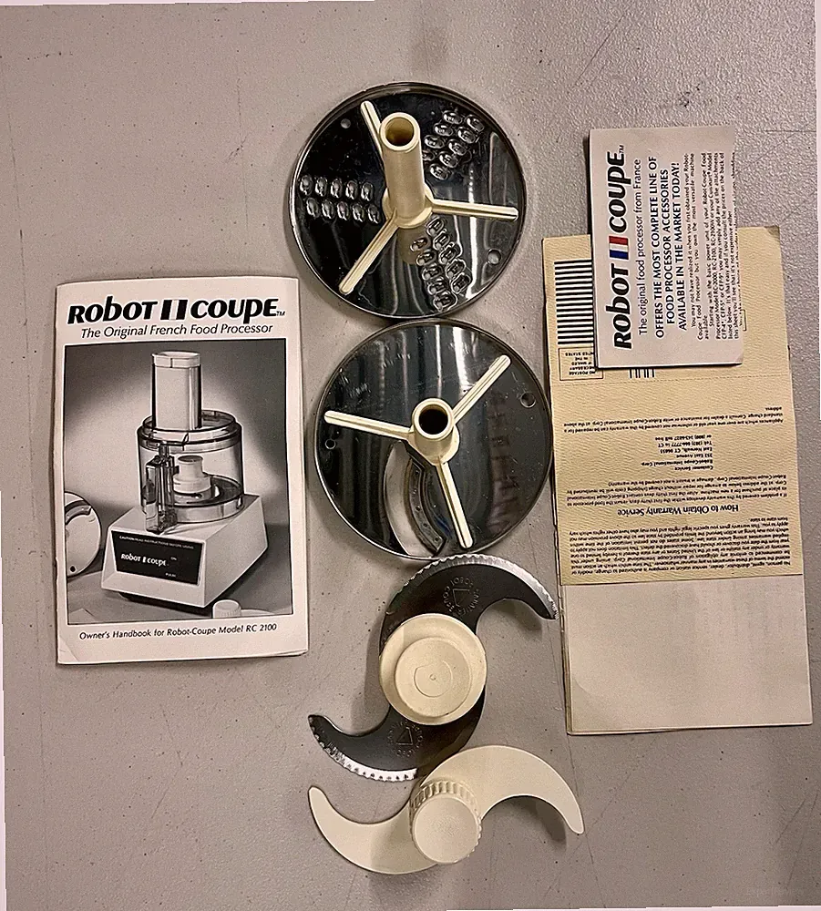Robot Coupe RC 2100 Food Processor BLADES, and Manual Vintage