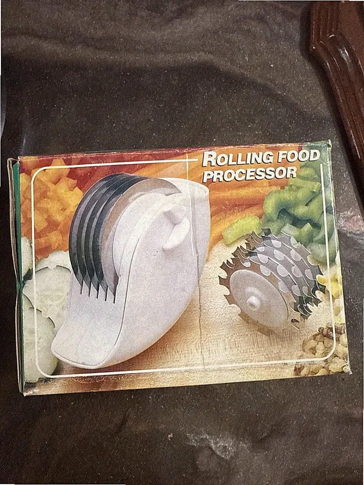 Rolling Food Processor Hand Held Interchangeable Blades Food Cutter NOB