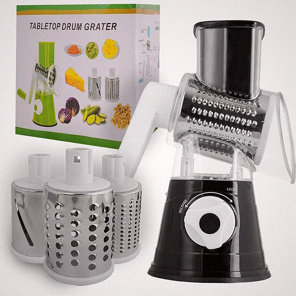 Rotary Cheese Grater Kitchen Tool, Manual Shredder Featuring Strong Suction B...