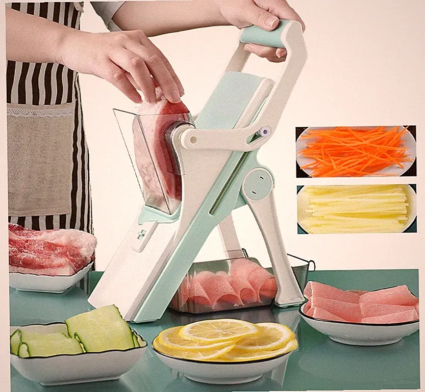 Safe Multifunctional Mandoline Slicer 5 in 1 Vegetable Chopper, Pro Food Chopper