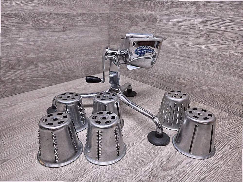 Saladmaster Vtg Five Star Food Processor Chopper Shredder Slicer 6 Cones READ!