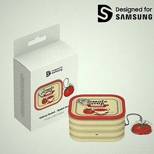 Samsung Galaxy Buds4｜Buds4 Pro Food Can Case TOMATO SOUP Wireless&Wired Charging