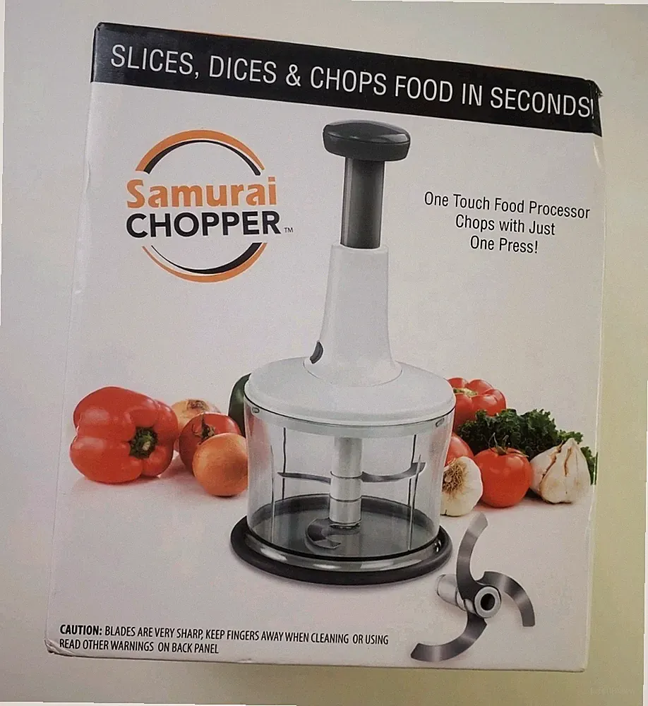 Samurai Chopper One Touch Manual Food Processor - New Open Box