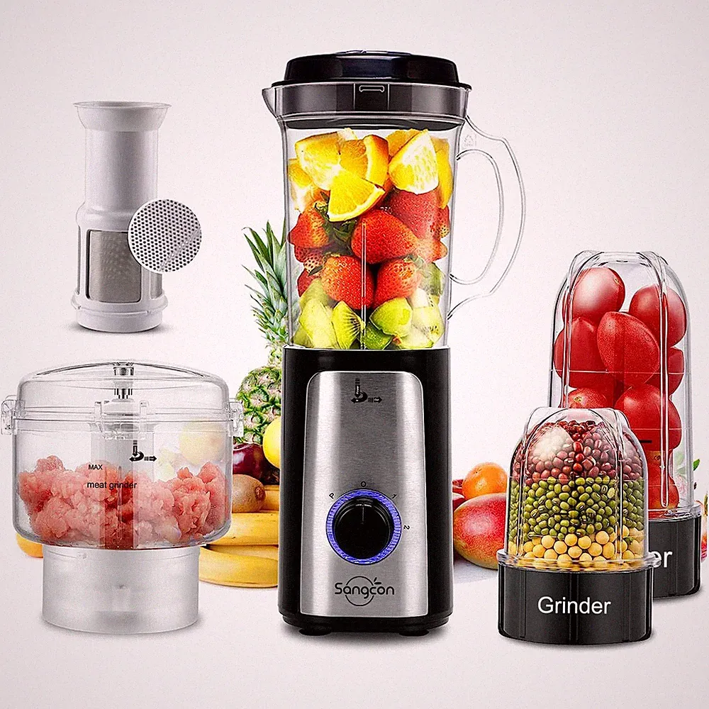 SANGCON 5 in 1 Blender and Food Processor Combo for Kitchen, Small Electric