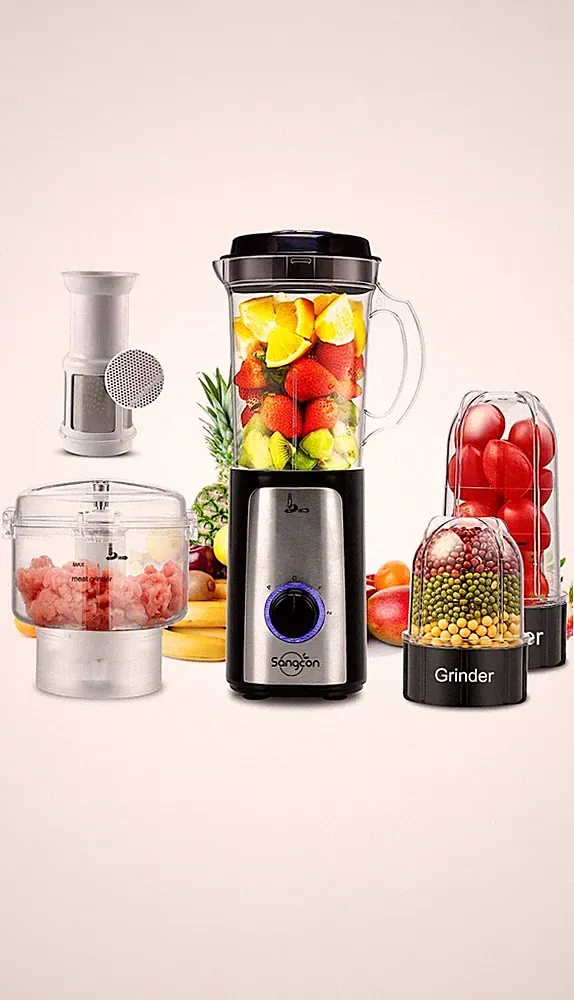 SANGCON 5 in 1 Blender and Food Processor Combo for Kitchen Small Electric F