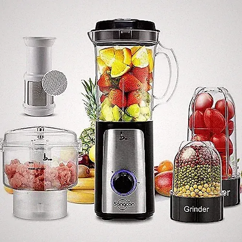 Sangcon 5 in 1 Blender and Food Processor Combo for Kitchen, Small Electric Food