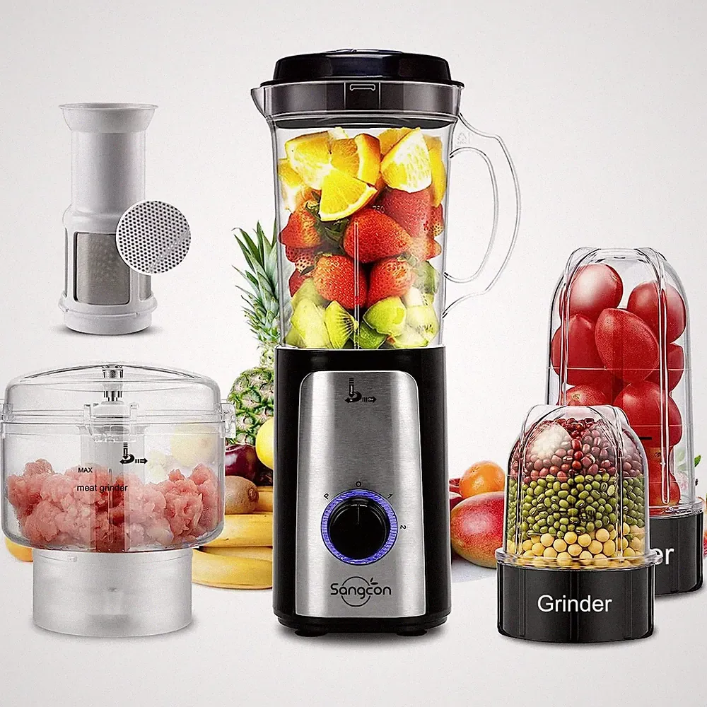SANGCON 5 in Blender and Food Processor Combo for Kitchen, Small Electric Food