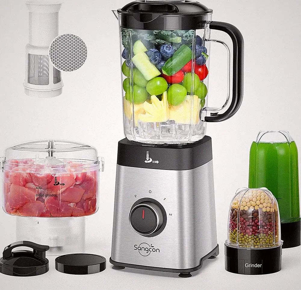 Sangcon Blenders and Food Processor Combo for Kitchen, 5 in 1 Blender for Shakes