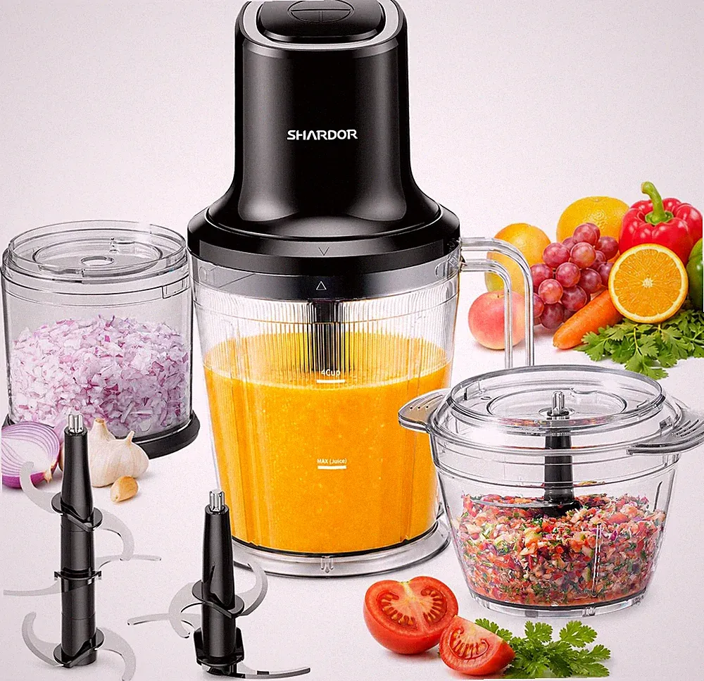 SHARDOR 3-in-1 Small Food Processor/Blender, 400W Powerful Food Chopper with 6-C