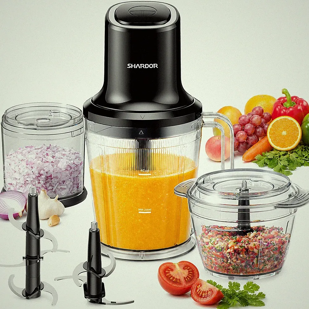 SHARDOR 3-in-1 Small Food Processor/Blender, 400W Powerful M, Black