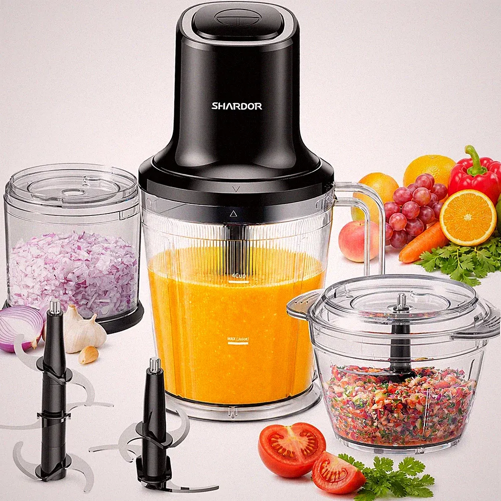 SHARDOR 3in1 Small Food Processor/Blender, 400W Powerful Food Chopper with 6C...