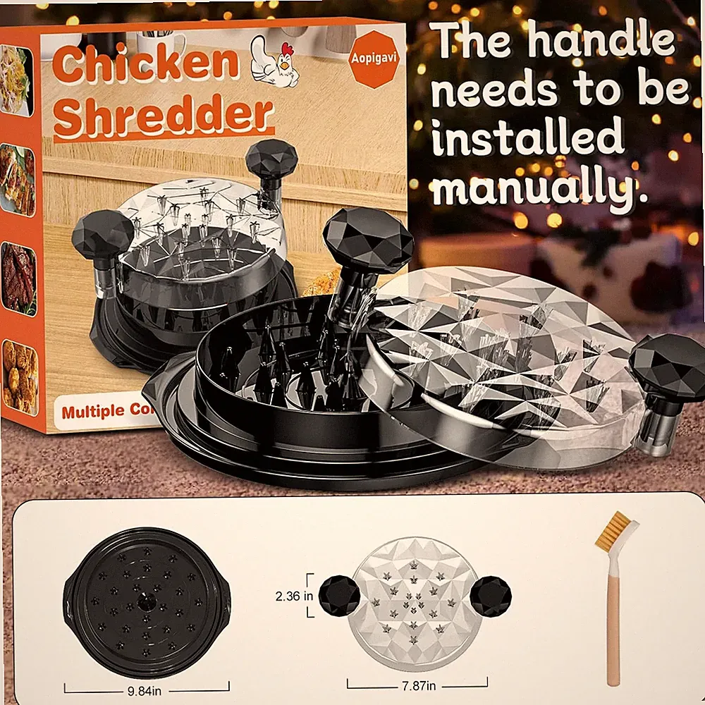 Shred Chicken In Seconds - Twist Meat Shredder Tool 10in Large.