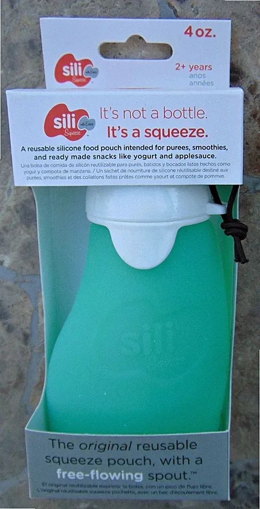 SILICONE REUSEABLE SQUEEZE POUCH FOR BABY FOOD ~ 4 OZ.~ 2 YRS.+ ~ BRAND NEW