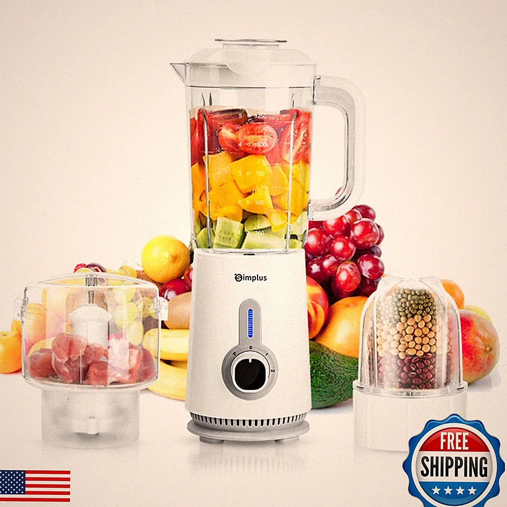 Simplus 3 in 1 Blender and Food Processor Combo for Kitchen, Small Electric F