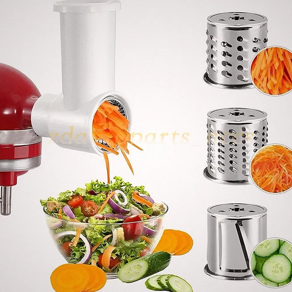 Slicer Shredder Attachment for KitchenAid Mixers, Stainless Steel Cheese Grater