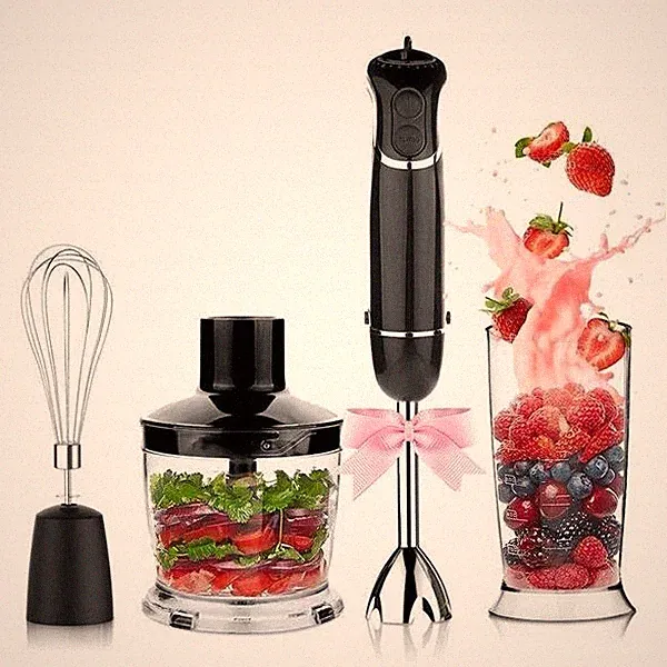 Smart Electric 4-in-1 Hand Immersion Blender with 12-Speed Stick Food Processor