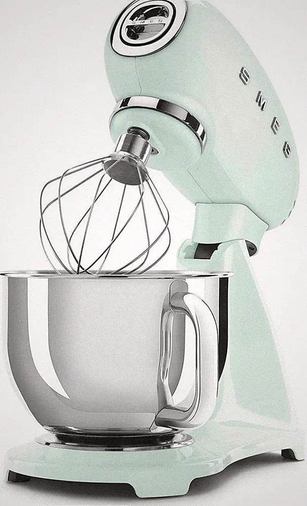 SMEG Food Processor Pastel Green SMF03PGEU - 4.8 L Mixing Bowl, 800 W, 50s Retro