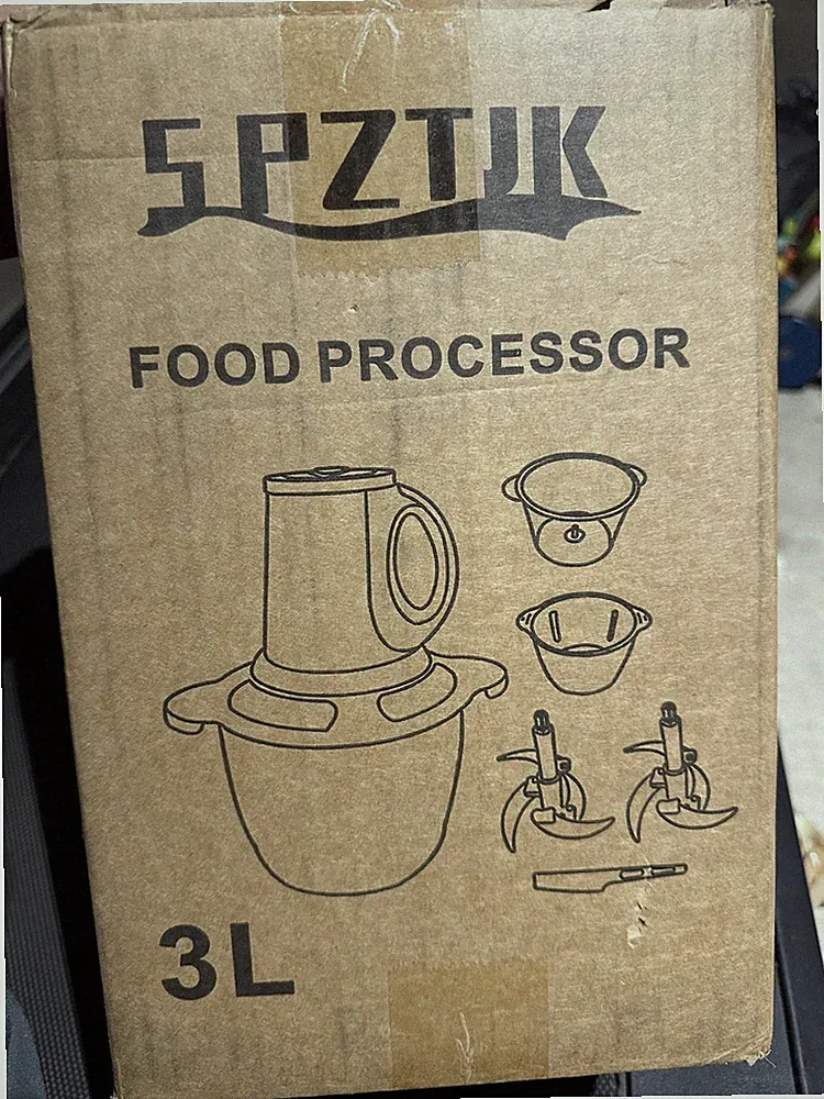SPZTJK 3L Food Processor 300W Multi Function Double Cover Design Blender Chopper