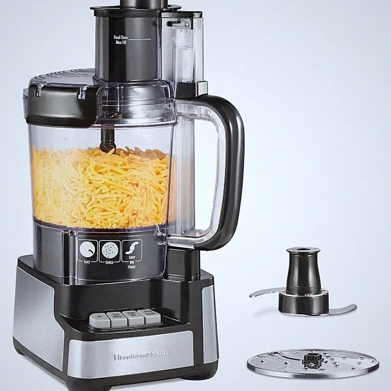 Stack & Snap Food Processor and Vegetable Chopper Stainless Steel Blades 2-Speed
