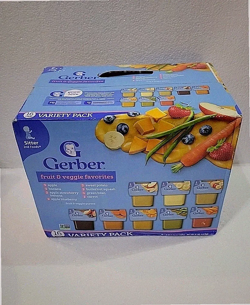 Stage 2 Baby Food, Baby Fruit and Cereal Tubs Variety Pack, 8 Lbs Box. 16 - 8oz.