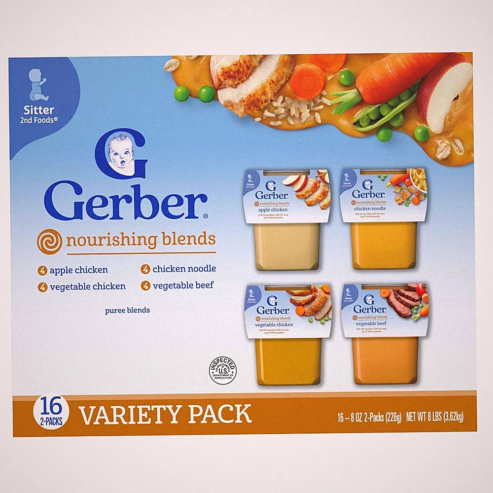 Stage 2 Baby Food, Nourishing Blends Tubs, Baby Puree, Variety Pack, 32PK