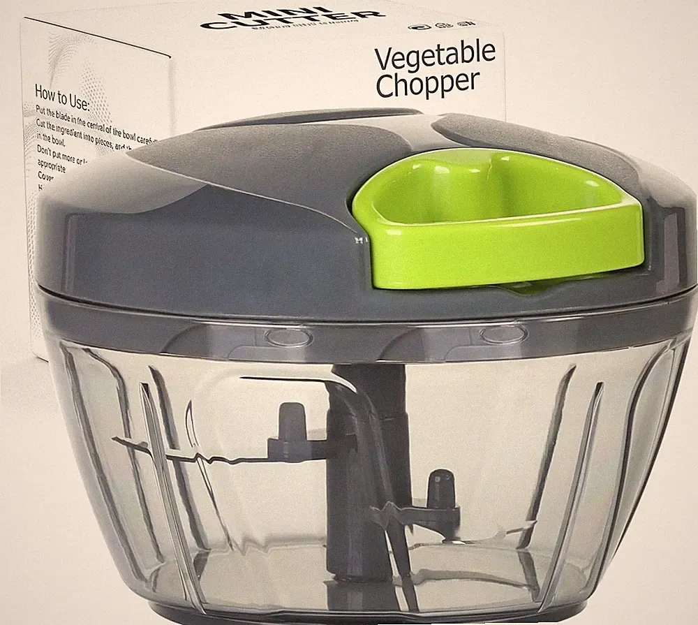 Stainless Steel 500ml Pull String Food Processor – Perfect for Home & Outdoors