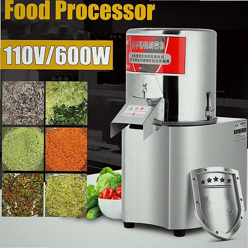 Stainless Steel Electric Food Processor 600W Commercial Vegetables Cutter 110V