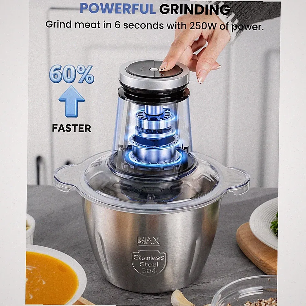 Stainless Steel Meat Grinder, 600W Food Chopper