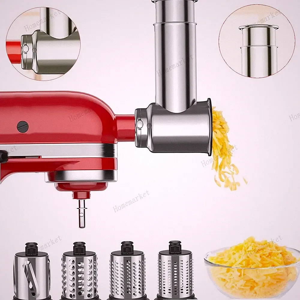Stainless Steel Slicer Shredder Attachment for KitchenAid Stand Mixer Grater New