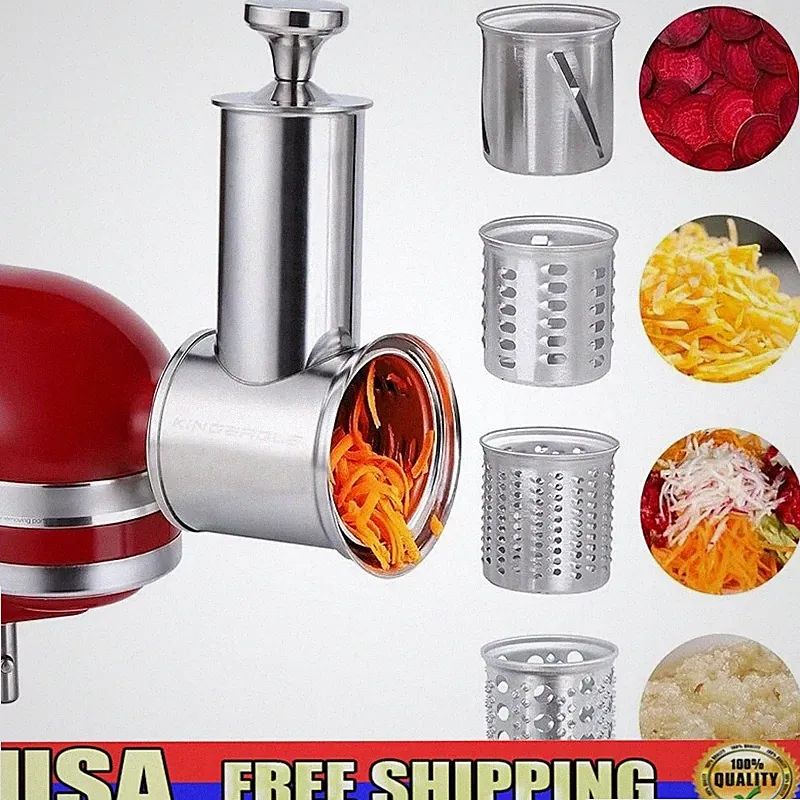 Stainless Steel Slicer Shredder Attachment KitchenAid Mixers Food Processor New