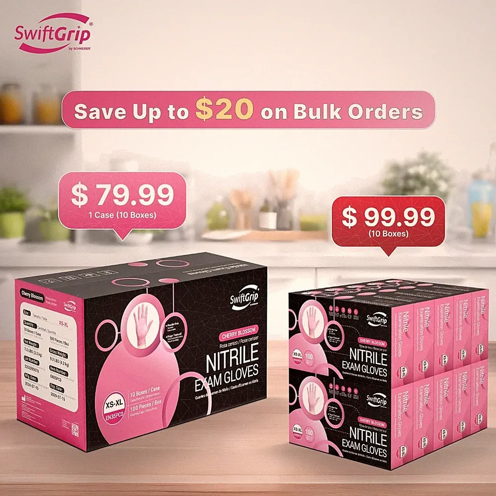 Stylish Pink Disposable Gloves, Latex-Free, 1000-ct