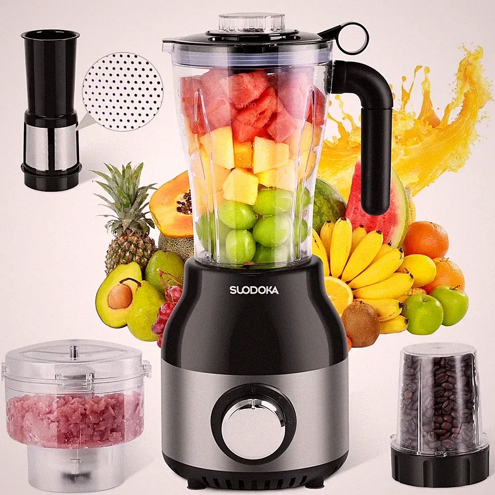 Suodoka Countertop Blender Food Processor Combo, 4 in 1 Kitchen Electric Blender