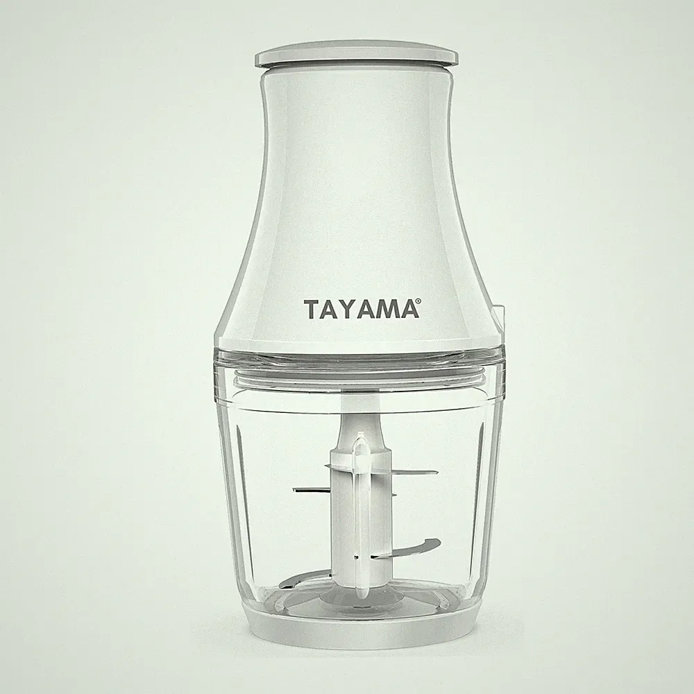Tayama 2.5 Cup White 200W Mini Chopper 4-Layer Blade Food Processor Medium
