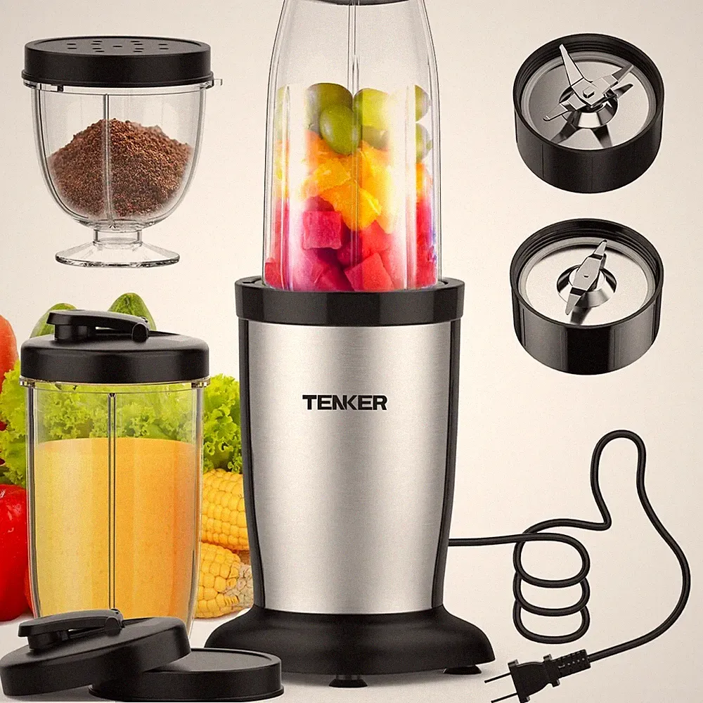 TENKER 850W Food Processor Personal Smoothie Blender Juicer 2L Mixer 2 Speeds