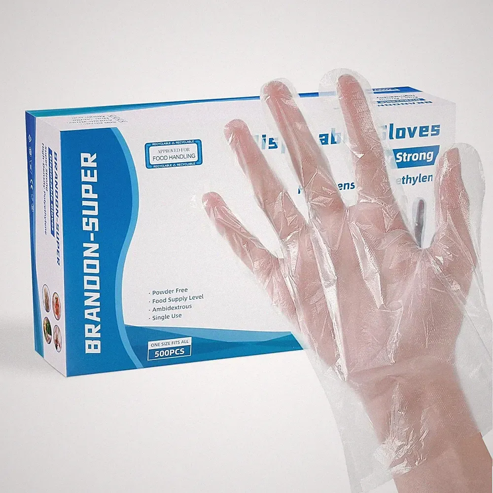 Thick, Clear Food Prep Gloves - 500 Count, Latex-Free for Safety and Convenience