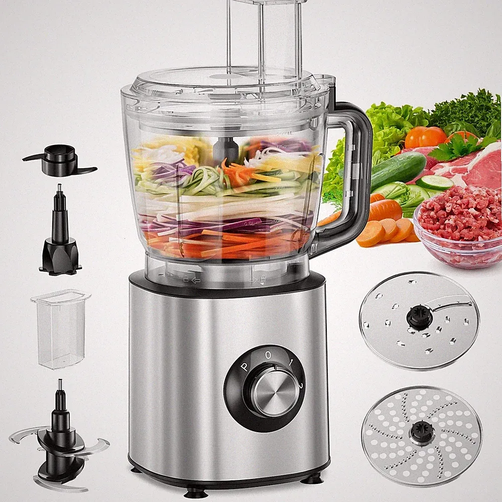TINANA 6-in-1 Food Processor, 1000W Motor, 10-Cup BPA-Free Bowl, Multifunctional