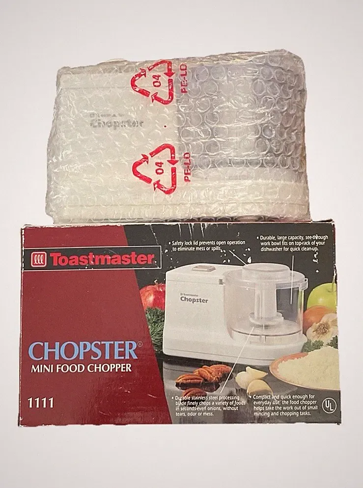 Toastmaster Chopster Mini Food Chopper White Model 1111 w/ Original Box. NOB.