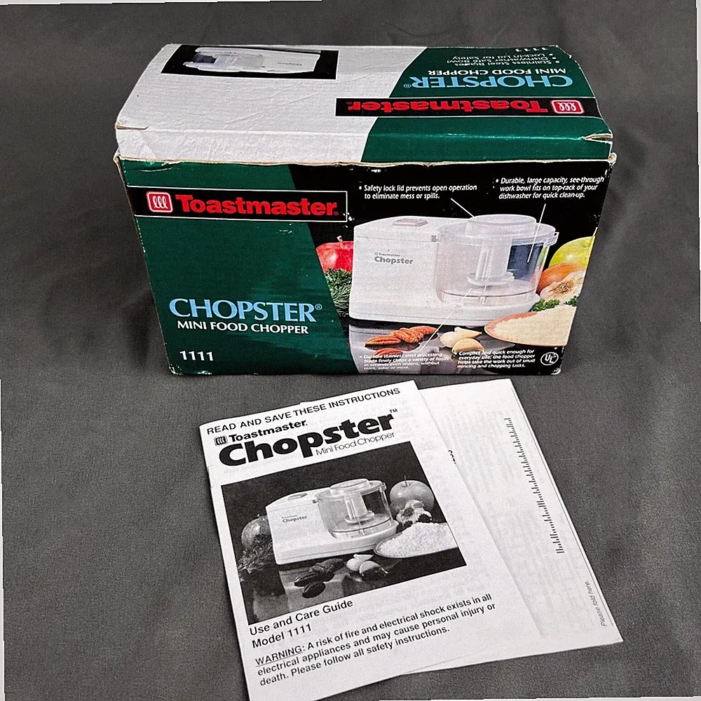 Toastmaster Chopster Vintage Mini Food Chopper & Food Processor Unused Open-Box